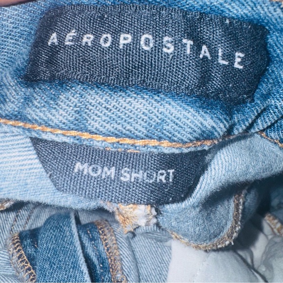 Aeropostale Blue Jean Shorts High-Waisted Distressed - Picture 3 of 6